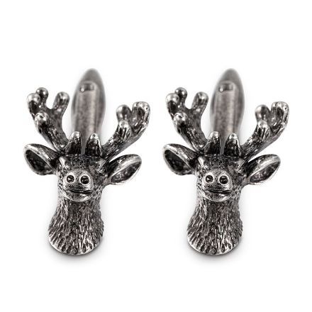 Bortwide Funny Deer Head Design Copper Men's Cufflinks