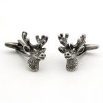 Bortwide Funny Deer Head Design Copper Men's Cufflinks