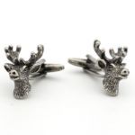 Bortwide Funny Deer Head Design Copper Men's Cufflinks