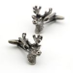 Bortwide Funny Deer Head Design Copper Men's Cufflinks