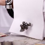 Bortwide Funny Deer Head Design Copper Men's Cufflinks