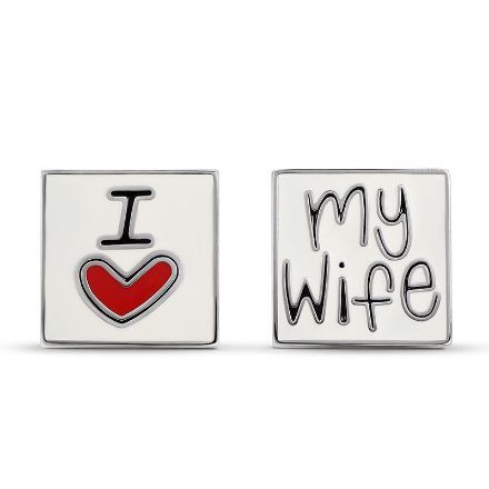 Bortwide "I Love My Wife" Copper Men's Cufflinks