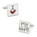 Bortwide "I Love My Wife" Copper Men's Cufflinks