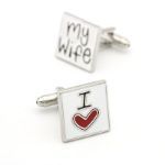 Bortwide "I Love My Wife" Copper Men's Cufflinks