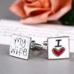 Bortwide "I Love My Wife" Copper Men's Cufflinks