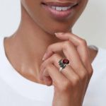 Bortwide Hug Me "Black Widow" Spider Round Cut Sterling Silver Ring