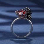 Bortwide Hug Me "Black Widow" Spider Round Cut Sterling Silver Ring