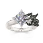 Bortwide Hug Me "Fascinating Insect" Ant Princess Cut Sterling Silver Ring