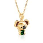 Bortwide Hug Me "Adorable Koala" Princess Cut Sterling Silver Necklace