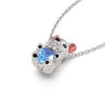 Bortwide Hug Me "Smart French Bulldog" Heart Cut Sterling Silver Necklace