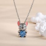 Bortwide Hug Me "Smart French Bulldog" Heart Cut Sterling Silver Necklace