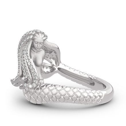 Bortwide "Goddess of the Sea" Sterling Silver Mermaid Ring