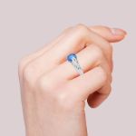 Bortwide Hug Me "Joyful Dolphin" Round Cut Sterling Silver Ring