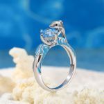 Bortwide Hug Me "Joyful Dolphin" Round Cut Sterling Silver Ring