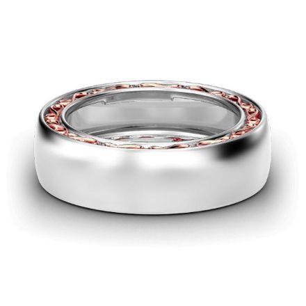 Bortwide Wide Two Tone Infinity Sterling Silver Women's Band