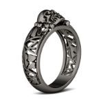 Bortwide Black Tone Sterling Silver Skull Ring