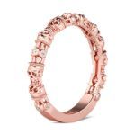 Bortwide Rose Gold Tone Round Cut Sterling Silver Skull Ring