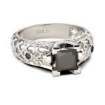 Bortwide Hollow Princess Cut Sterling Silver Skull Ring