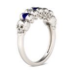 Bortwide Double Face Round Cut Sterling Silver Skull Ring