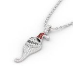 Bortwide "Christmas Hat Skull" Sterling Silver Necklace