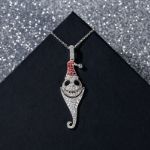 Bortwide "Christmas Hat Skull" Sterling Silver Necklace