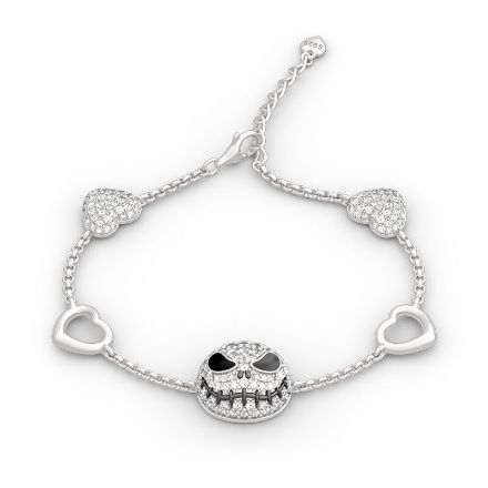 Bortwide "Pumpkin King" Skull Design Sterling Silver Bracelet  (195mm)