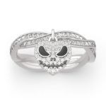 Bortwide "Pumpkin King" Heart Twist Design Sterling Silver Skull Ring