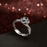 Bortwide "Pumpkin King" Heart Twist Design Sterling Silver Skull Ring