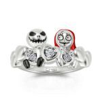 Bortwide "Magic of Love" Skull Couple Round Cut Sterling Silver Ring