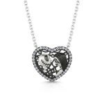 Bortwide "Magical Love" Skull Couple Sterling Silver Necklace