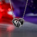 Bortwide "Magical Love" Skull Couple Sterling Silver Necklace