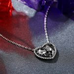 Bortwide "Magical Love" Skull Couple Sterling Silver Necklace