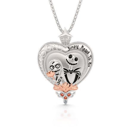 Bortwide "Simply Meant To Be" Skull Couple Sterling Silver Necklace