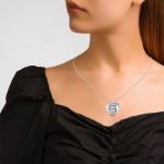 Bortwide "Simply Meant To Be" Skull Couple Sterling Silver Necklace