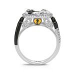 Bortwide "Treasures Love" Skull Couple Two Tone Sterling Silver Ring