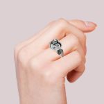 Bortwide "Treasures Love" Skull Couple Two Tone Sterling Silver Ring