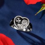 Bortwide "Treasures Love" Skull Couple Two Tone Sterling Silver Ring