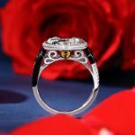 Bortwide "Treasures Love" Skull Couple Two Tone Sterling Silver Ring