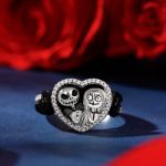 Bortwide "Treasures Love" Skull Couple Two Tone Sterling Silver Ring