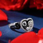 Bortwide "Treasures Love" Skull Couple Two Tone Sterling Silver Ring