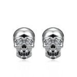 Bortwide "Skeleton Knight" Skull Design Sterling Silver Stud Earrings