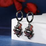 Bortwide "Burning Ghost" Skull Flame Sterling Silver Earrings