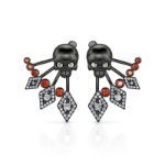 Bortwide "Rebellion" Skull Design Sterling Silver Ear Jackets