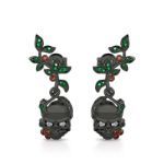 Bortwide "Rebirth" Skull Leaves Sterling Silver Earrings