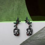 Bortwide "Rebirth" Skull Leaves Sterling Silver Earrings