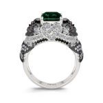 Bortwide "Intricate Beauty" Skull Butterfly Design Emerald Cut Sterling Silver Ring