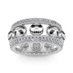 Bortwide "Halloween Fun" Skull Design Sterling Silver Band