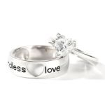 Bortwide Couple Sterling Silver Band Set