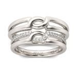 Bortwide Simple Crossover Sterling Silver Band Set