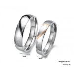 Bortwide Two Tone Heart Titanium Steel Couple Rings